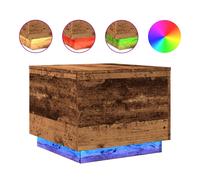 (old wood, 50 x 50 x 40 cm) vidaXL Coffee Table with LED Lights Hallway End Table Side Tea Sofa Table