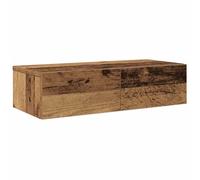 vidaXL Wall Shelf with Drawers Old Wood 60x26.5x15 cm Engineered Wood