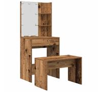 (old wood, 60 x 40 x 140 cm) vidaXL Dressing Table Set with LED Makeup Table Cosmetic Table Engineered Wood