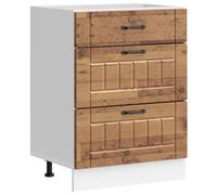 (old wood, 60 x 46 x 81.5 cm) vidaXL Kitchen Base Cabinet Lucca High Gloss White Engineered Wood