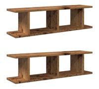 vidaXL Wall Shelves 2 pcs, Floating Shelf for Display, Wall Mounted Shelf for Living Room, Picture Ledge, Modern Style, Old Wood Engineered Wood