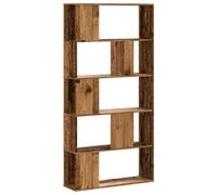 vidaXL Bookcase 5-tier Old Wood 80.5X23.5X162.5 Cm Engineered Wood, Brown