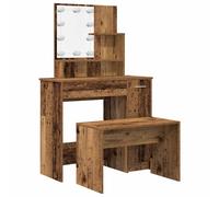 (old wood, 86.5 x 35 x 136 cm) vidaXL Dressing Table Set with LED Makeup Table Cosmetic Table Engineered Wood