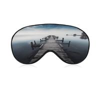 Old Wood Pier Above Calm Water Sleeping Mask Sleep Mask for Side Sleeper Relaxing Zero Pressure Night Blindfold Light Block-Out Eye Mask for Sleep with Easy Adjustable Strap