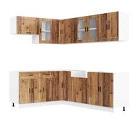 (old wood) vidaXL 11 Piece Kitchen Cabinet Set Porto Brown Oak Engineered Wood