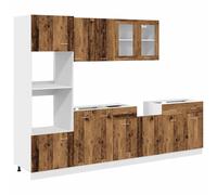 vidaXL 7 Piece Kitchen Cabinet Set Lyon Old Wood Engineered Wood, Brown