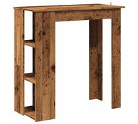 (old wood) vidaXL Bar Table with Shelf Bar High Table Bistro Pub Table Engineered Wood