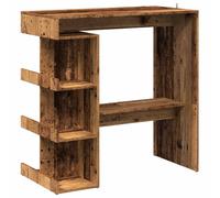 (old wood) vidaXL Bar Table with Storage Rack Bar High Table Pub Table Engineered Wood