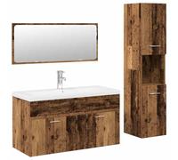 (old wood) vidaXL Bathroom Furniture Set Chipboard Wall Mirror Multi Sizes Multi Colors
