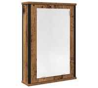 (old wood) vidaXL Bathroom Mirror Cabinet Black Oak 42x12x60 cm Engineered Wood