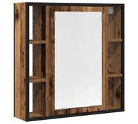(old wood) vidaXL Bathroom Mirror Cabinet Black Oak 60x16x60 cm Engineered Wood