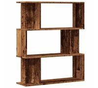 vidaXL 6 Shelf Old Wood Bookcase - Size: 96 x 80 x 24cm - Brown - Wilko