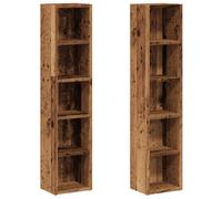 (old wood) vidaXL CD Cabinet Storage Oraniser Shelf Cabinet Display Shelf Engineered Wood