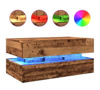 (old wood) vidaXL Coffee Table with LED Lights Hall End Table Tea Side Table