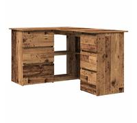 (old wood) vidaXL Corner Desk Chipboard Home Office Computer Study Table Multi Colours