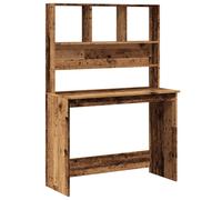(old wood) vidaXL Desk with Shelves Standing Desk Study Writing Table Engineered Wood