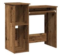 (old wood) vidaXL Desk with Shelves White 84x40x78 cm Engineered Wood office desk