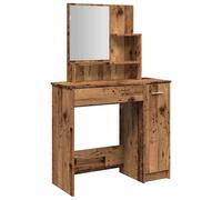 (old wood) vidaXL Dressing Table Makeup Table Vanity Desk Cosmetic Table with Mirror
