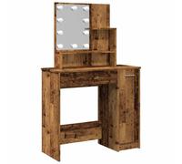 (old wood) vidaXL Dressing Table with LED Vanity Table Makeup Vanity Desk Cosmetic Table