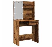 (old wood) vidaXL Dressing Table with LED Vanity Table Makeup Vanity Desk Cosmetic Table