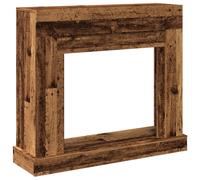 vidaXL Fireplace Surround - Old Wood Finish - Engineered Wood - LED Compatible, 100 x 30 x 87.5 cm