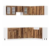 (old wood) vidaXL Kitchen Cabinet Set 11 Piece with Worktop White with/without Worktop