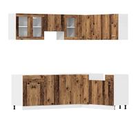 (old wood) vidaXL Kitchen Cabinet Set 11 Piece with Worktop White with/without Worktop