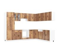 (old wood) vidaXL Kitchen Cabinet Set 14 Piece Cabinet Cupboard Lucca Engineered Wood