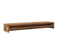 vidaXL Monitor Stand - Old Wood Engineered Riser/Stand, 100x24x13 cm, Brown, for TV/Computer, Includes Storage Shelf, Easy Assembly, Office/Living