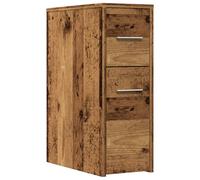 vidaXL Narrow Bathroom Cupboard with Wheels Old Wood Engineered Wood, Brown