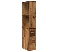 (old wood) vidaXL Narrow Bathroom Cupboard with Wheels Storage Cabinet Engineered Wood