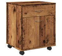 (old wood) vidaXL Rolling Cabinet Office Side Table Hall Drawer Cabinet Engineered Wood