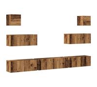 vidaXL 7 Piece TV Cabinet Set Wall-mounted Old Wood Engineered Wood