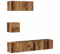 vidaXL 4 Piece TV Cabinet Set Wall-mounted Old Wood Engineered Wood - Brown, Brown