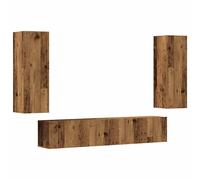 (old wood) vidaXL TV Cabinet Set Engineered Wood TV Unit Multi Colours/Sizes 4/6/10 Piece