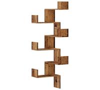 (old wood) vidaXL Wall Corner Shelf Floating Shelf Wall Shelf Engineered Wood