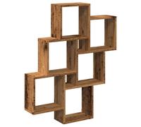 vidaXL Wall Cube Shelf, Floating Shelves for Living room, Wall Shelf, Cube Storage Organiser, Modern Style, Old Wood Engineered Wood