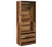 (old wood) vidaXL Wardrobe Clothing Storage Hanger Clothes Cabinet Closet Engineered Wood