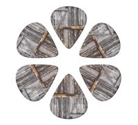 Old Wooden Barn Door Print Guitar Picks 6 Pack With Organizer Storage Bag 0.46 0.71 0.96mm Guitar Plectrums Guitars Accessories For Bass Electric Acoustic Guitars