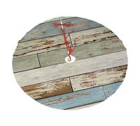 Old Wooden Board Print Christmas Tree Skirt For Christmas, New Year Halloween Celebrations