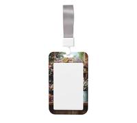 Old Wooden Shelf Flower Rustic Sliding Id Badge Holder Hard Plastic Work Card Case Name Tag Protector for Nurses Office