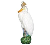 Old World Christmas 16116 Decor, Egret, 4¾ inches