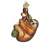 Old World Christmas Animal Collection Glass Blown Ornaments for Christmas Tree Sloth