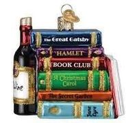 Old World Christmas Book Club Glass Hanging Ornament