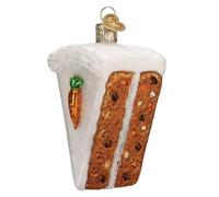 Old World Christmas Carrot Cake Glass Blown Ornament for Christmas Tree, Handcrafted Holiday Decoration, Dessert Collection