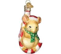Old World Christmas Christmas Mouse Glass Blown Ornament for Christmas Tree