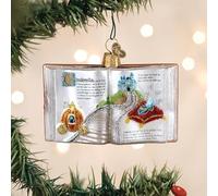 Old World Christmas Cinderella Book Glass Ornament for Holiday Tree