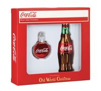 Old World Christmas Coca-Cola Bottle Set Glass Blown Ornament for Christmas Tree