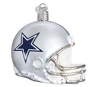 Old World Christmas Dallas Cowboys Glass Blown Ornaments for Christmas Tree,Helmet, Standard