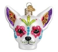 Old World Christmas Dia De Los Muertos Dog Glass Hanging Ornament